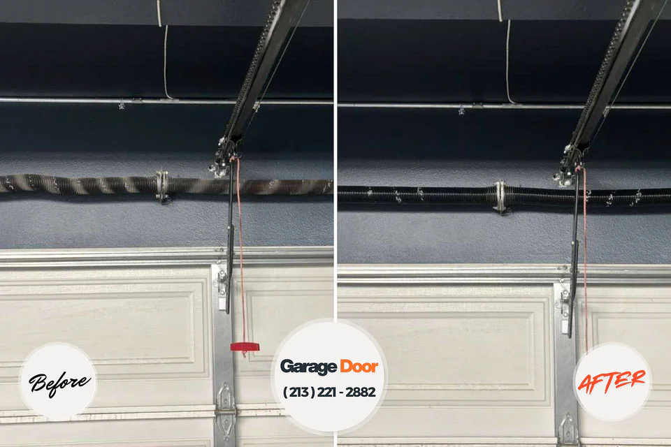 Before and after: garage door repair Rutledge, GA